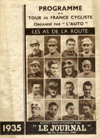JEU DE L'OIE (PROGRAMME TOUR DE FRANCE 1935)